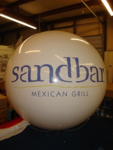 giant white color advertising balloon with logo